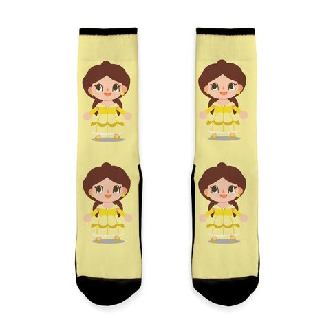 Princess Crossing Belle Parody Ball Gown Socks