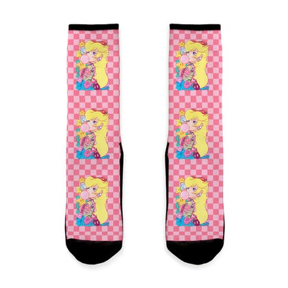 Punk Peach Parody Socks