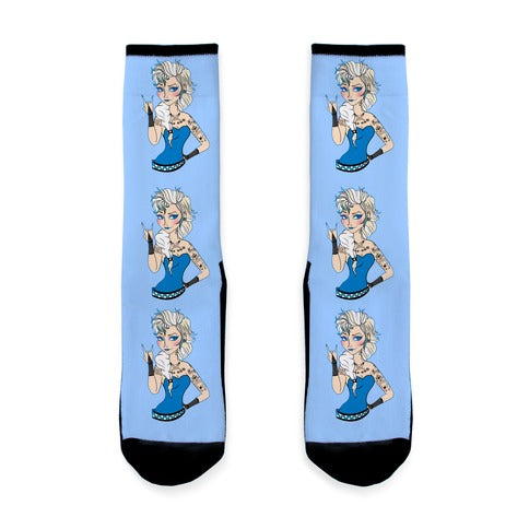 Punk Rock Ice Queen Parody Socks