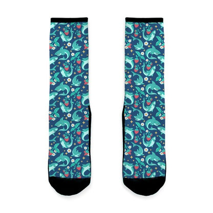 Punk Strawberry Sharks Pattern Socks