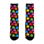 Rainbow Pot Leaf Pattern Socks