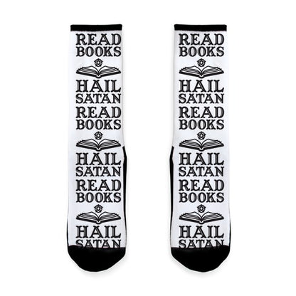 Read Books Hail Satan Socks