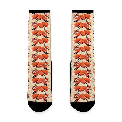 Running Foxes Pattern Socks