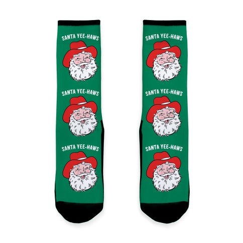 Santa Yee-Haws Claus Socks