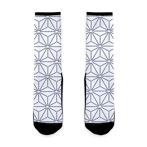 Sashiko Asanoha  Socks