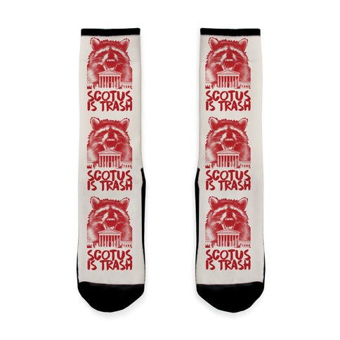 SCOTUS is Trash Raccoon Halftone Socks