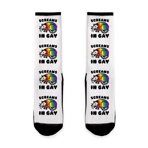 Screams In Gay Possum Parody Socks