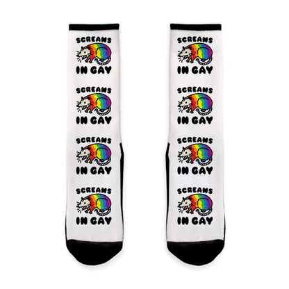 Screams In Gay Possum Parody Socks