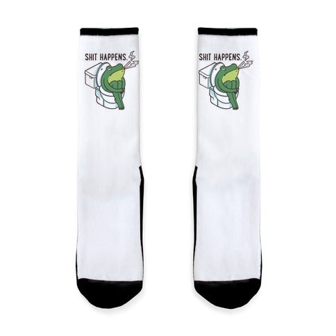 Shit Happens (Frog On A Toilet) Socks