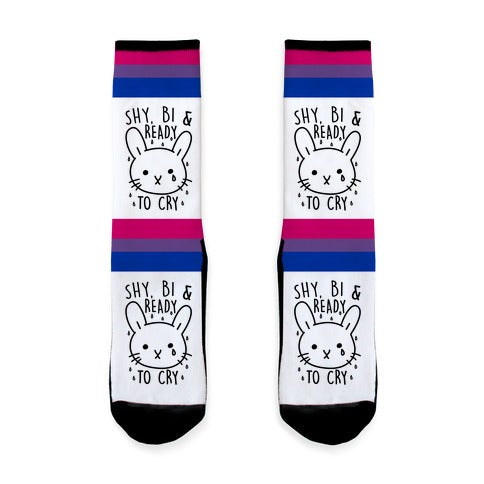 Shy Bi and Ready to Cry Socks