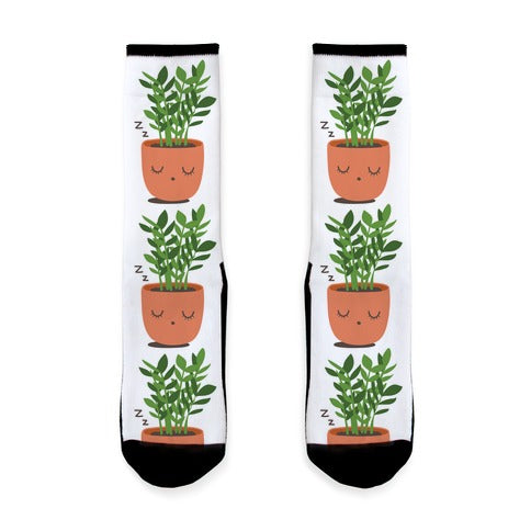 Sleepy ZZ Plant Socks