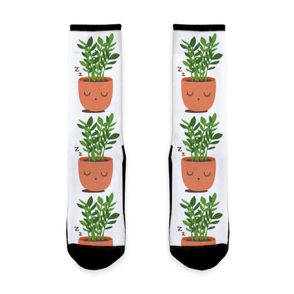 Sleepy ZZ Plant Socks