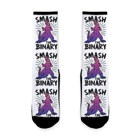 Smash The Binary Genderfluid Kaiju Socks