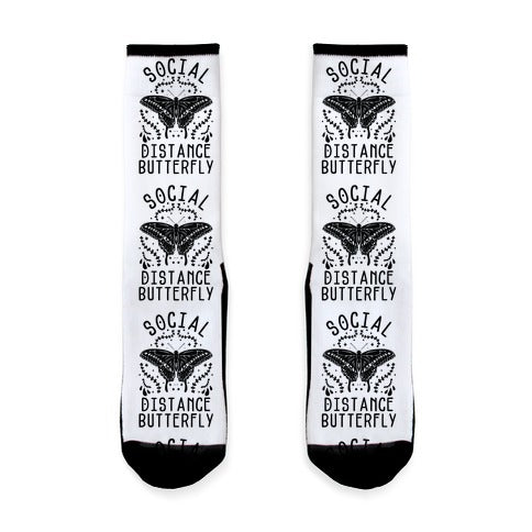 Social Distance Butterfly Socks