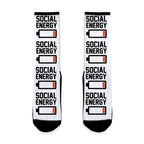Social Energy Low White Print Socks