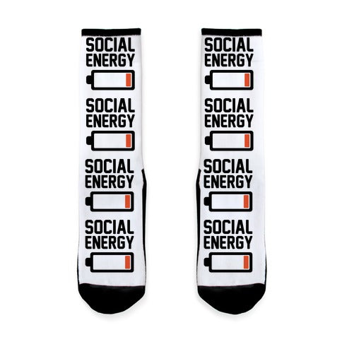 Social Energy Low White Print Socks