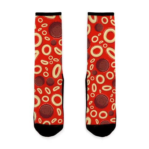 Spaghettios With Meatballs Pattern Socks