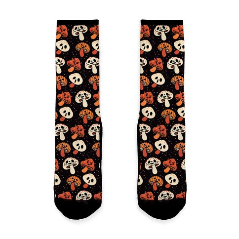 Spooky Mushrooms Socks