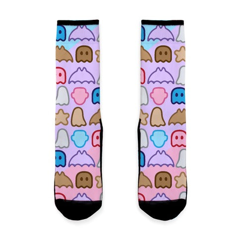 Spoopy Cereal Parody Pattern Socks