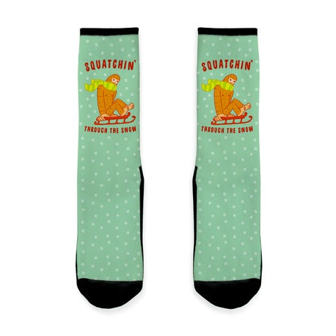 Squatchin Through the Snow Socks