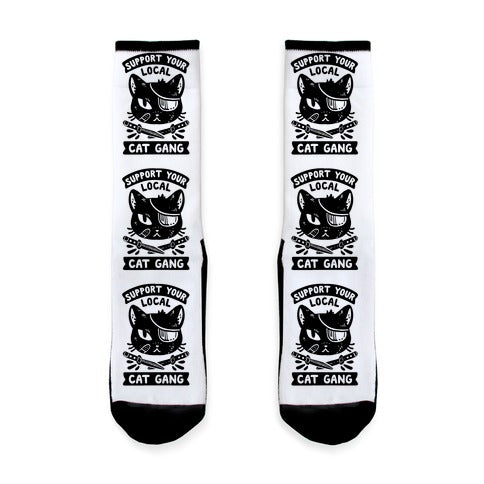 Support Your Local Cat Gang Socks