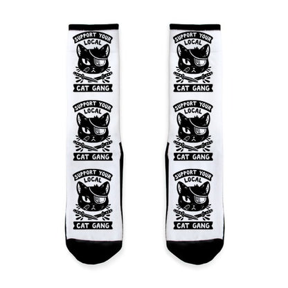 Support Your Local Cat Gang Socks