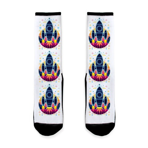 Synthwave Space Exploration Socks