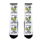 Take Me To Your Liter Alien Beer Parody Socks