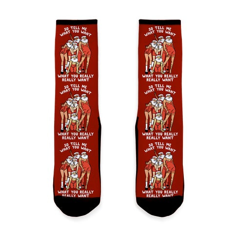 Tell Me What You Want Santa Spice Socks
