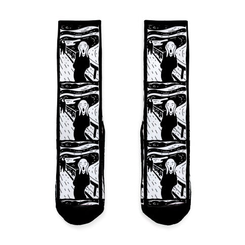 The Scream Pop Art Pattern Socks