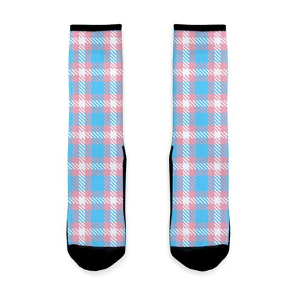 Trans Pride Flag Plaid Socks