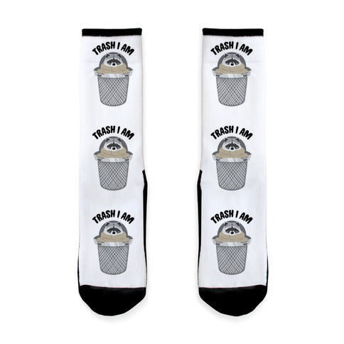Trash I Am Raccoon Baby Yoda Parody Socks