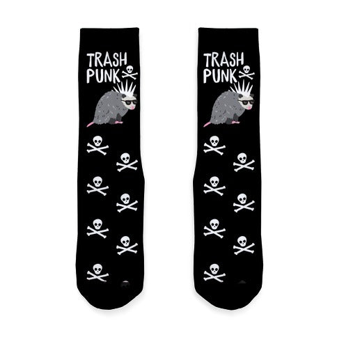 Trash Punk Possum Socks