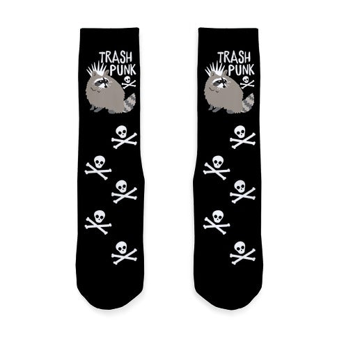 Trash Punk Raccoon Socks
