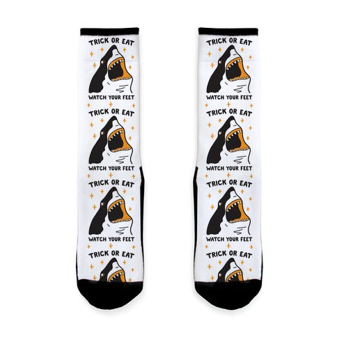 Trick Or Eat Shark Socks