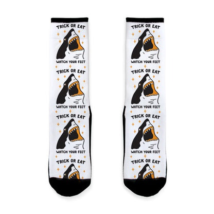 Trick Or Eat Shark Socks
