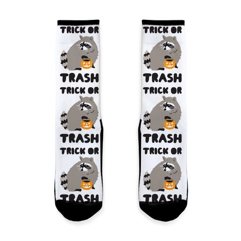 Trick Or Trash Raccoon Socks