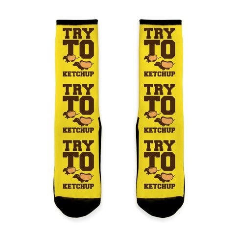 Try To Ketchup Dachshund Wiener Dogs Socks
