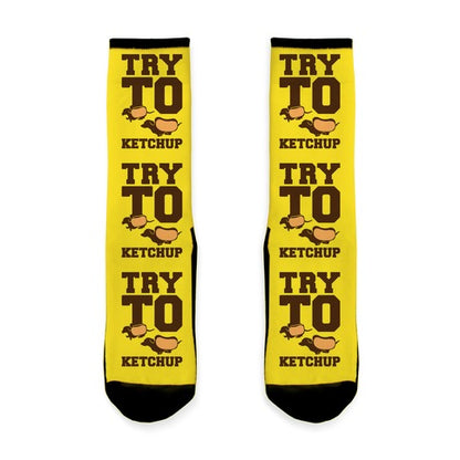 Try To Ketchup Dachshund Wiener Dogs Socks