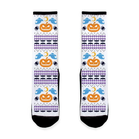 Ugly Halloween Sweater Socks