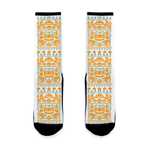 Ugly Pumpkin Sweater Socks