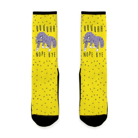 Uh Nope Bye Cat  Socks