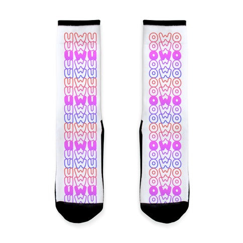 UWU OWO Anime Emoticon Face Socks