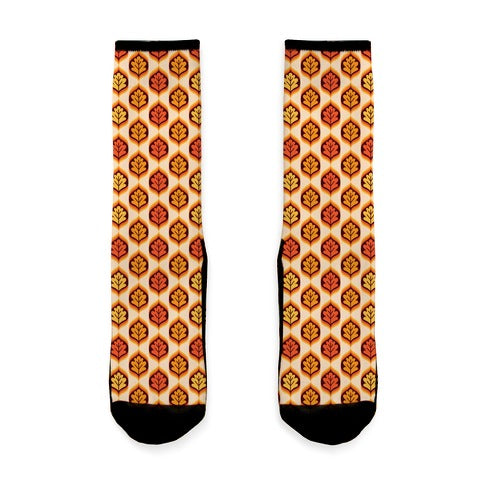 Vintage Autumn Leaves Pattern Socks