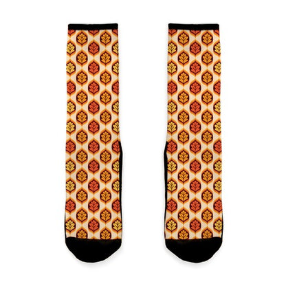 Vintage Autumn Leaves Pattern Socks