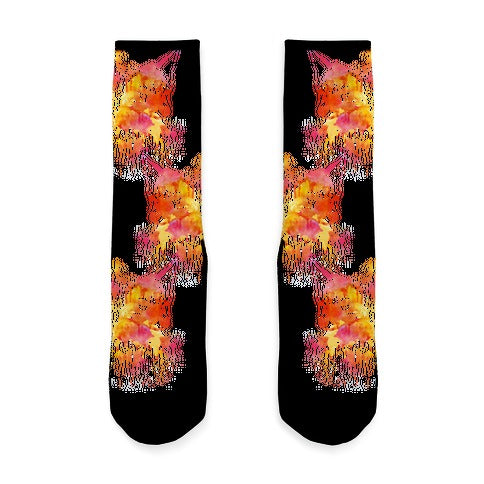 Watercolor Fox Socks