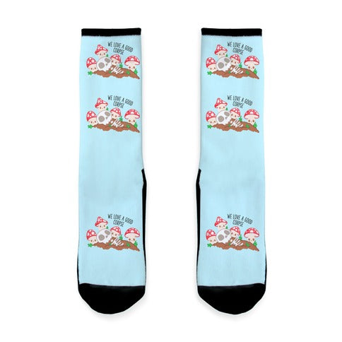 We Love a Good Corpse Mushrooms Socks