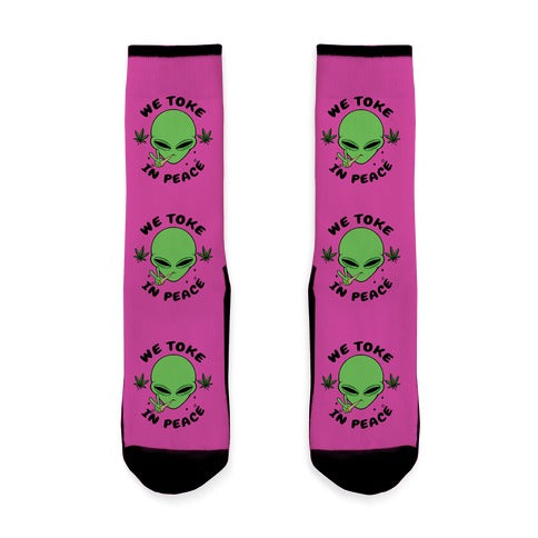 We Toke In Peace Socks