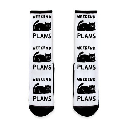 Weekend Plans Cat Socks