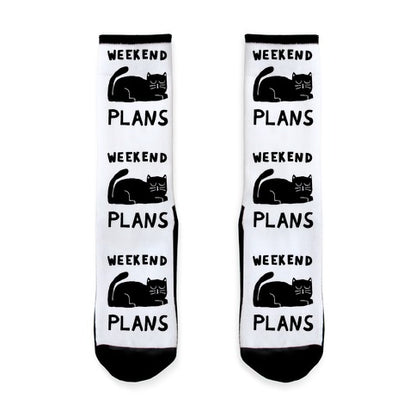 Weekend Plans Cat Socks